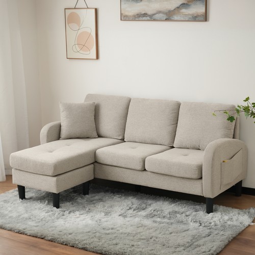Shape corner sofa linen 3 - linen,