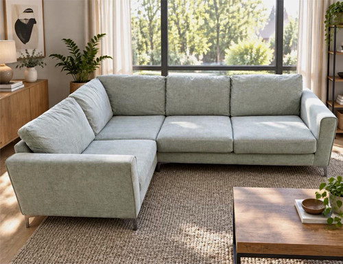 Dfs light grey fabric shaped - light, l-shaped