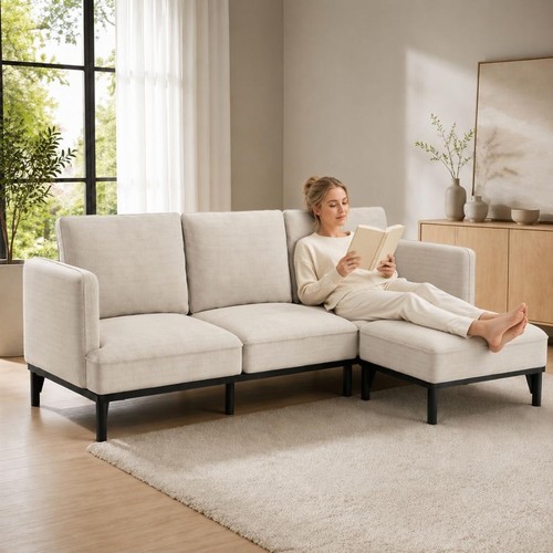 Shaped sofa seater with - l,