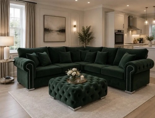 Dark green velvet - dark,