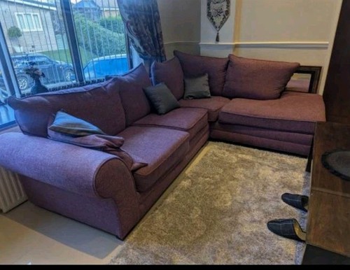 Purple shaped corner sofa - purple,
