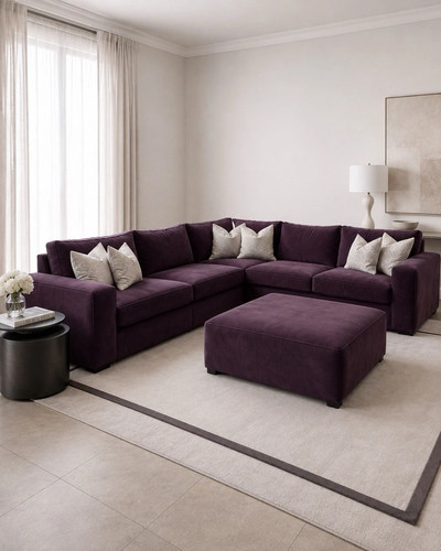 Large shape sofa plum - large,