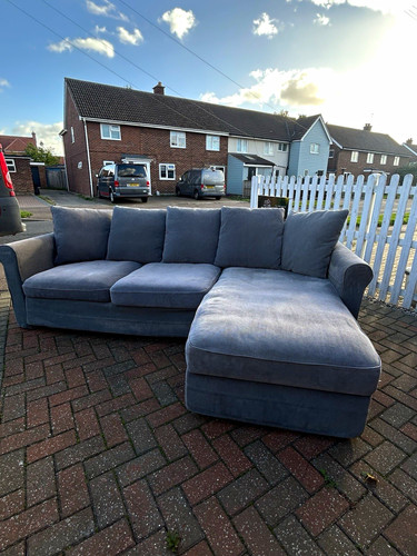 Grey fabric shaped corner - grey, l