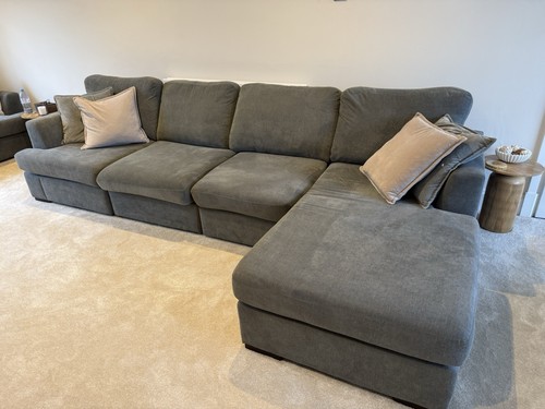 Dfs shaped sofa grey - l,