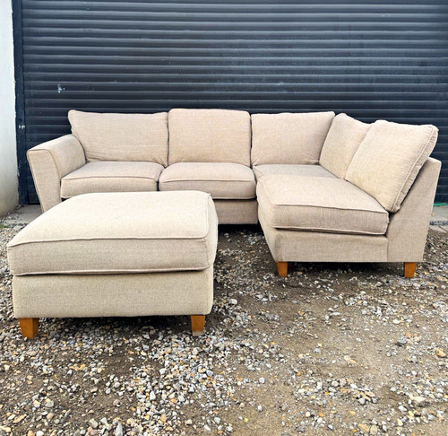 Beige scs shaped corner sofa - corner,
