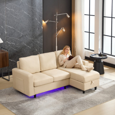 Shaped sofa with storage - sofa,