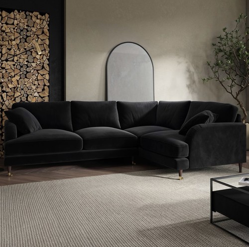 Seater sofa shaped velvet - seater,