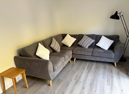 Grey solid fabric corner - grey,