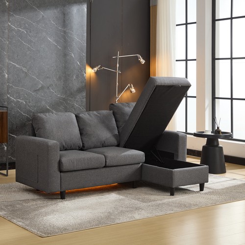 Shaped corner sofa with - shaped,