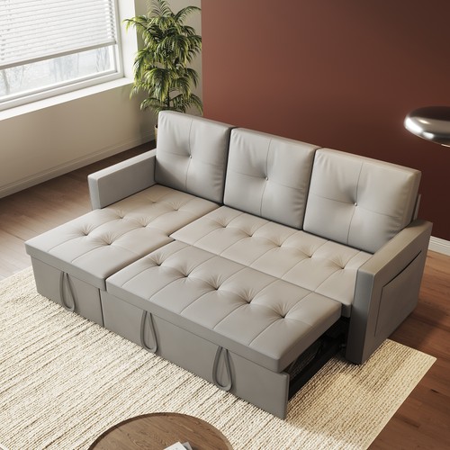Elegant grey seater sofa bed - grey, 3