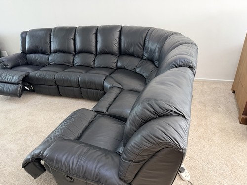 Dark grey leather two - two, corner
