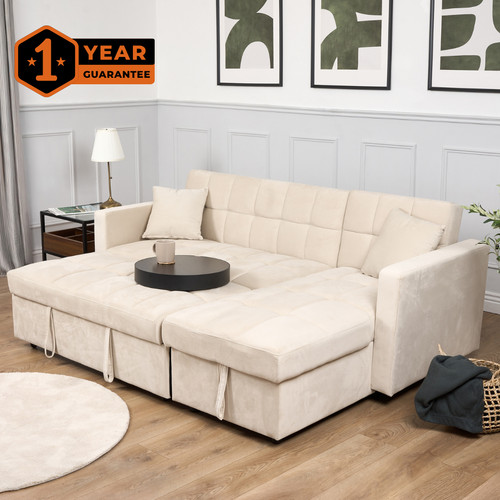 Velvet corner sofa - velvet, with