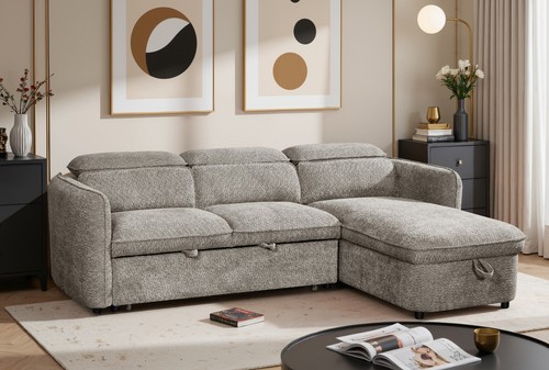 Corner sofa bed shape with - bed,