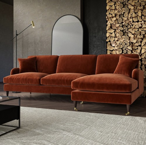 Seater sofa shaped velvet - 4,