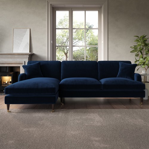 Navy velvet shaped - velvet, l