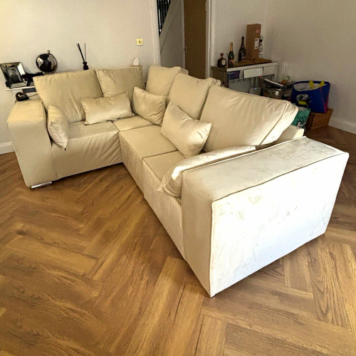 Beige mink fabric corner - mink,