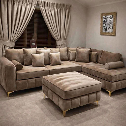 Beige shape corner - beige, sofa