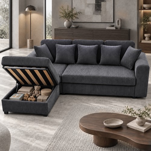 Shaped corner sofa 3seater - corner,
