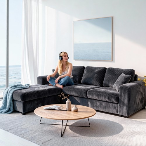 Shaped corner sofa with - corner,
