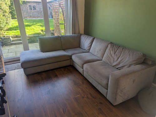 Natuzzi shaped suede modular - suede,